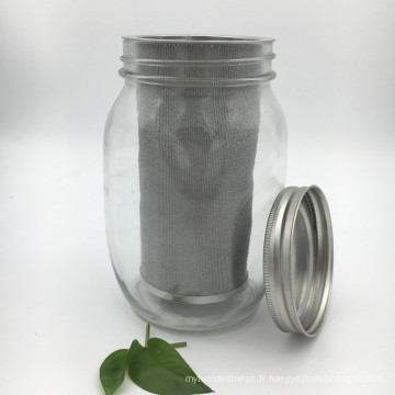 Permanent Stainless steel Mesh Cylinder Filter for 16Oz 32Oz 64Oz Mason Jar